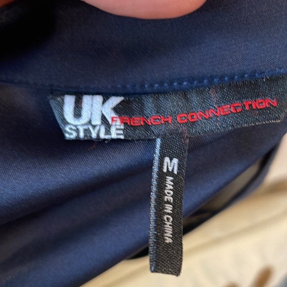 UK STYLE French Connection semi sheer tunic top sleeveless bugle beads bottom M - Picture 8 of 12